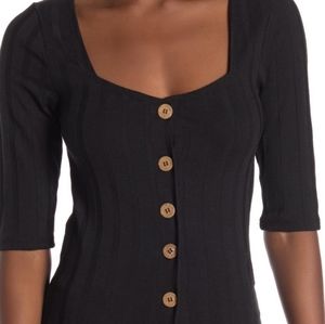 NEW Free People black button up top SM